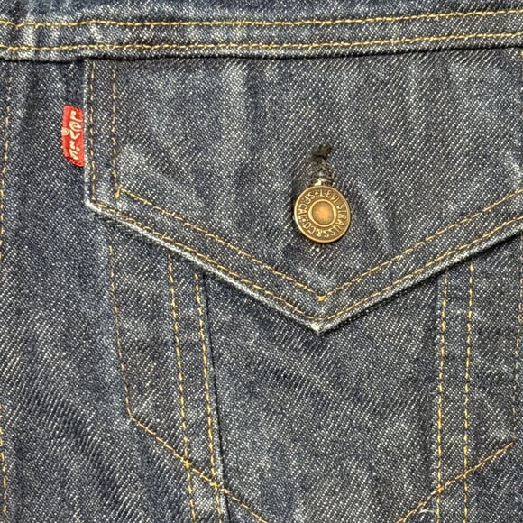 Vintage Levis Type III Trucker Jacket Mens 48 L Dark Wash 71506-0217 80s USA - Picture 6 of 7
